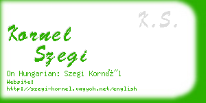 kornel szegi business card